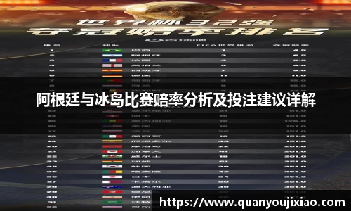 阿根廷与冰岛比赛赔率分析及投注建议详解